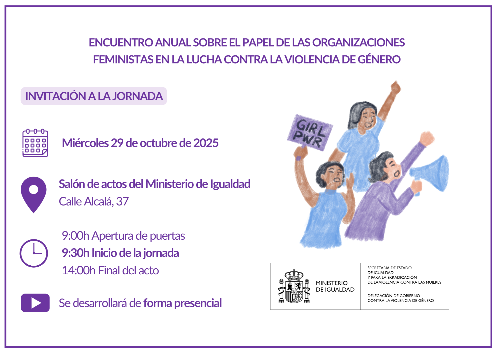 Portada: ENCUENTRO ANUAL SOBRE EL PAPEL DE LAS ORGANIZACIONES FEMINISTAS EN LA LUCHA CONTRA LA VIOLENCIA DE GÉNERO EN EL MARCO DEL OEVM_.